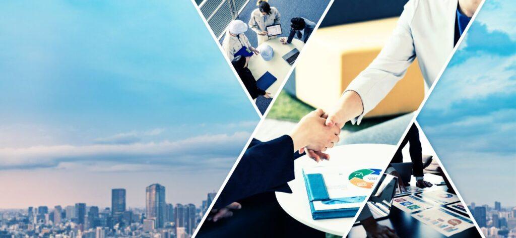 Visuelle Darstellung von Industriepartnerschaft mit Fokus auf Reinraumreinigung, Qualitaetssicherung und Business-Strategie